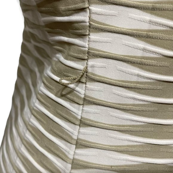 Emma & Michele Medium White and Beige Textured 3/4 Sleeve Boatneck Dress - Picture 7 of 7